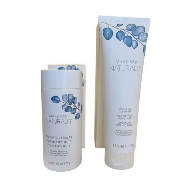 Mary Kay Naturally Purifying Cleanser & Naturally Exfoliating Powder NEW - Picture 1 of 6